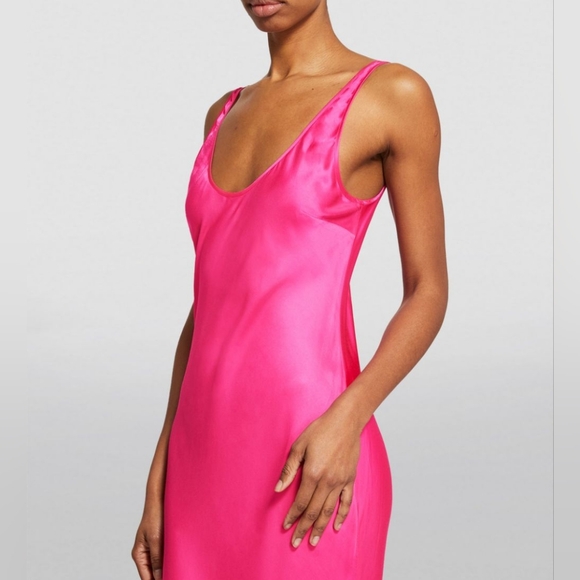 L'agence Akiya Tank Bias Cut Midi Dress in Pink Glo - Picture 4 of 10